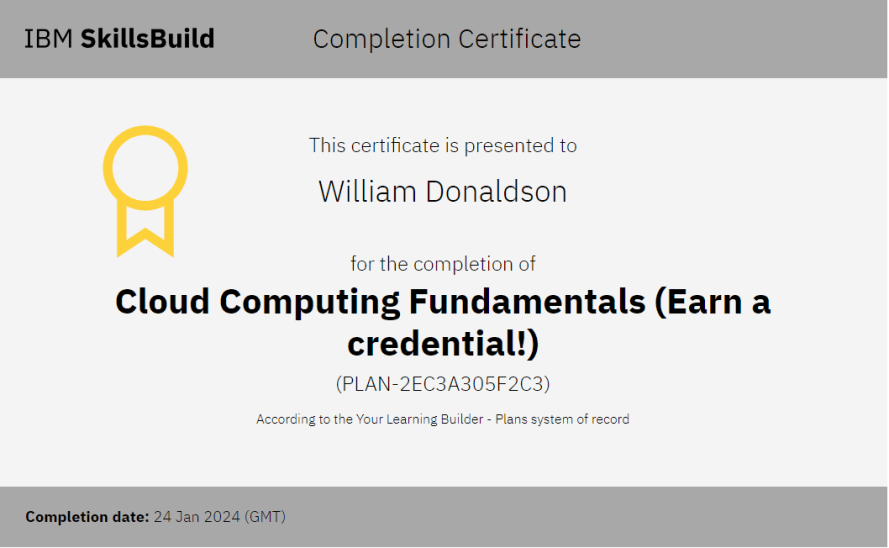 New Credential Completed: IBM Cloud Computing Fundamentals – Securing ...